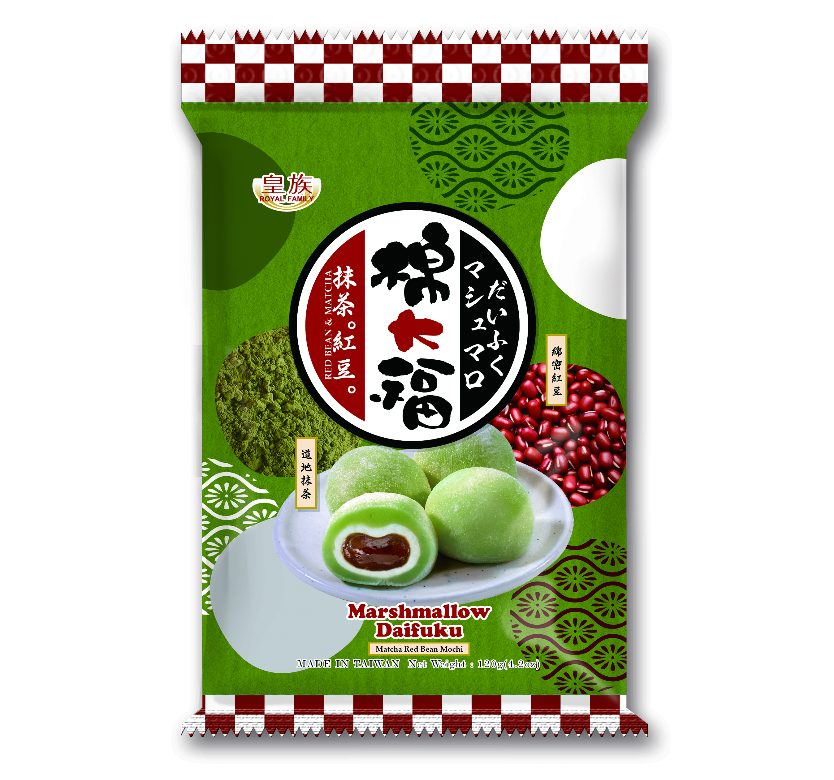 Daifuku Series-Marshmallow Daifuku-Matcha & Red Bean